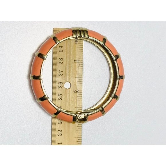 Boho Peach Enameled Bangle Bracelet - Picture 6 of 6